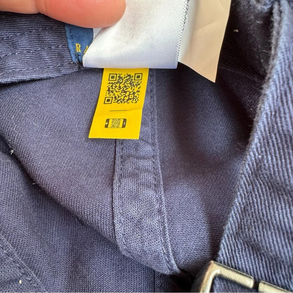 Polo Ralph Lauren Youth size 4-7 Navy Dad Hat with Pale Yellow Pony Logo - Picture 5 of 7